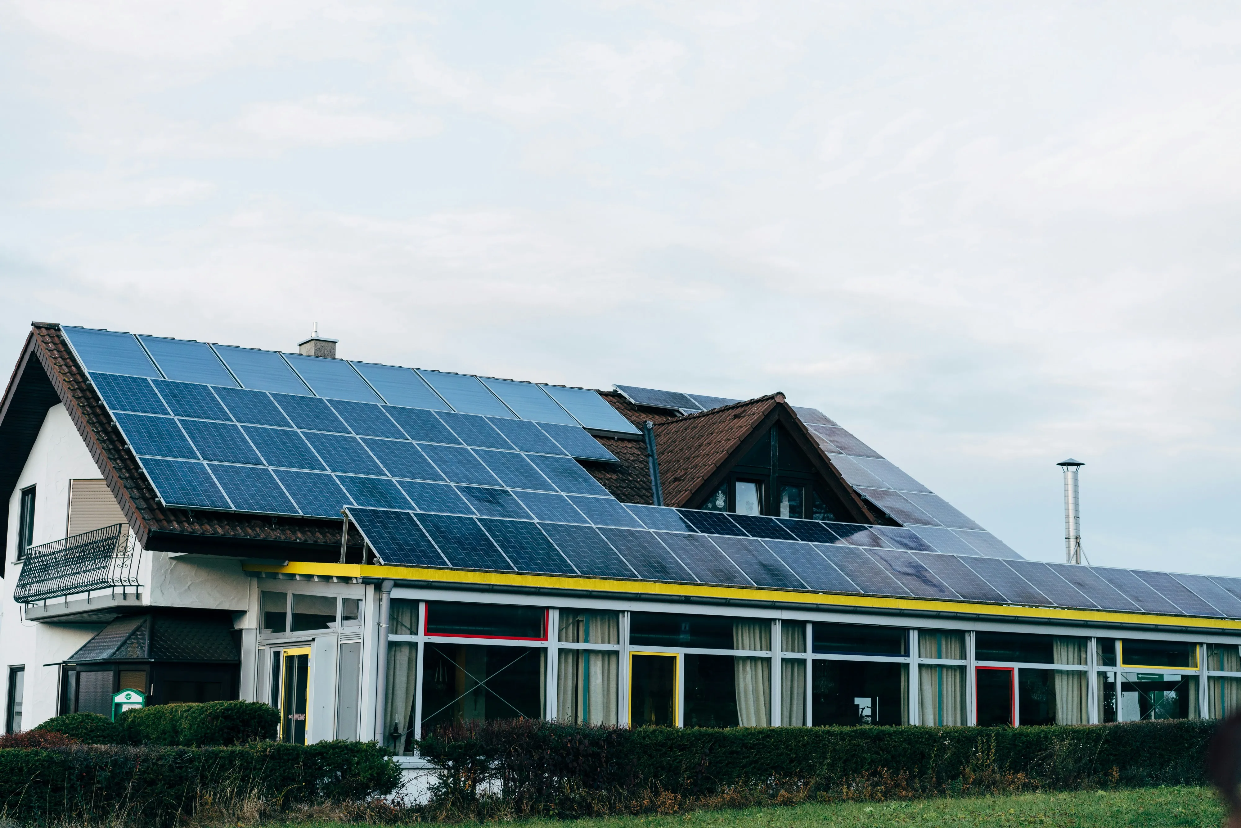 House with solar panel installed